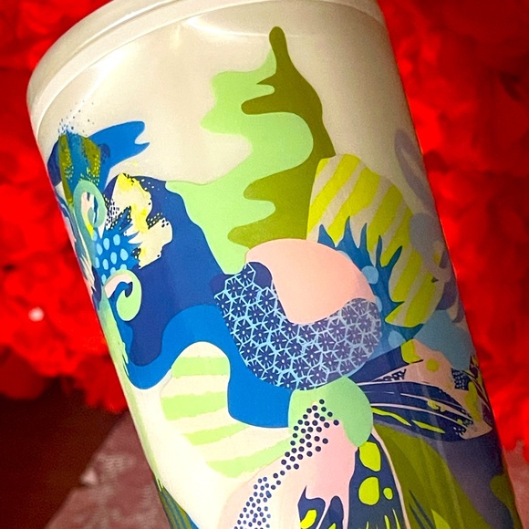 NWT🌼Starbucks Summer 2024 White Pearl Marble Multicolor Floral Tumbler - Picture 7 of 9